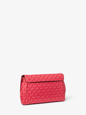 Michael Kors Jet Set Signature Logo Convertible Crossbody Bag-Red