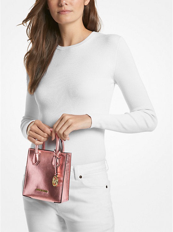 Michael kors Mini Mercer Patent crossbody bag-Rose Gold