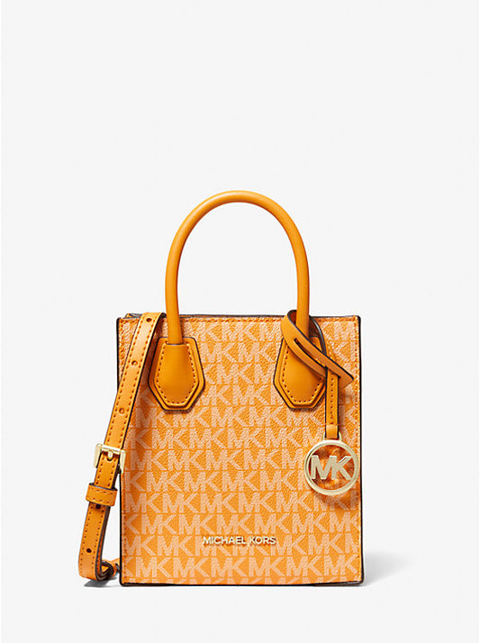 Micheal Kors Mercer Mini Signature Logo Crossbody Bag-Mustard Print