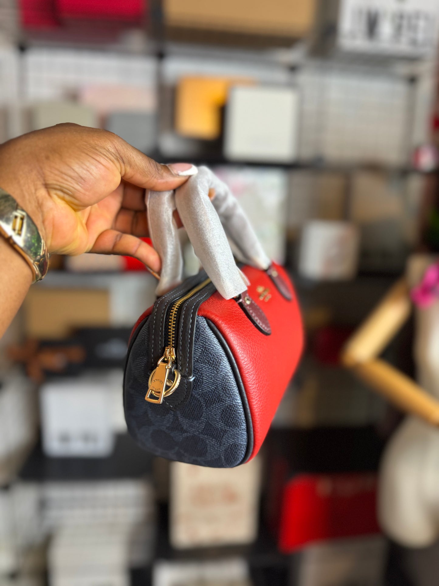 PREORDER Coach Mini Rowan crossbody bag  in signature color block -red