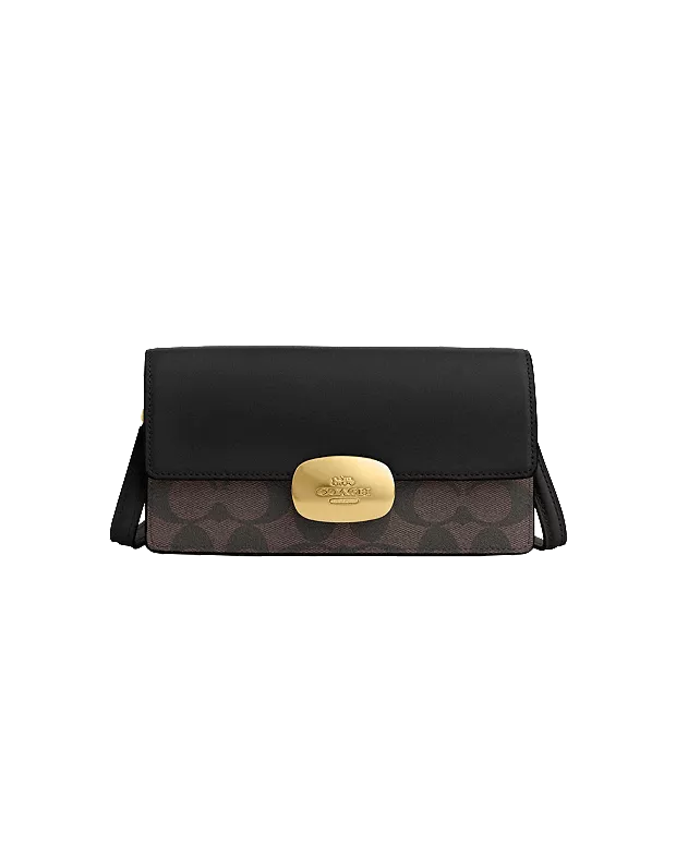 Eliza Small Flap Crossbody bag-Brown black