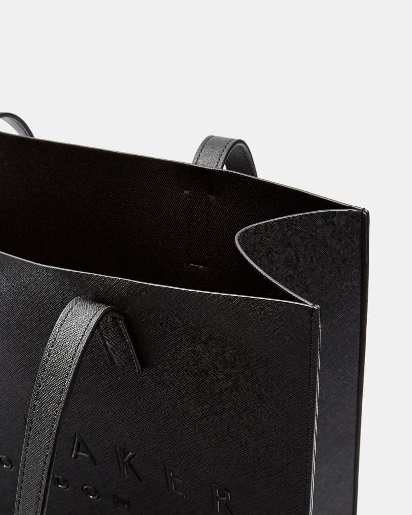 Ted Baker Soocon Large Crosshatch Icon Tote Bag-Black