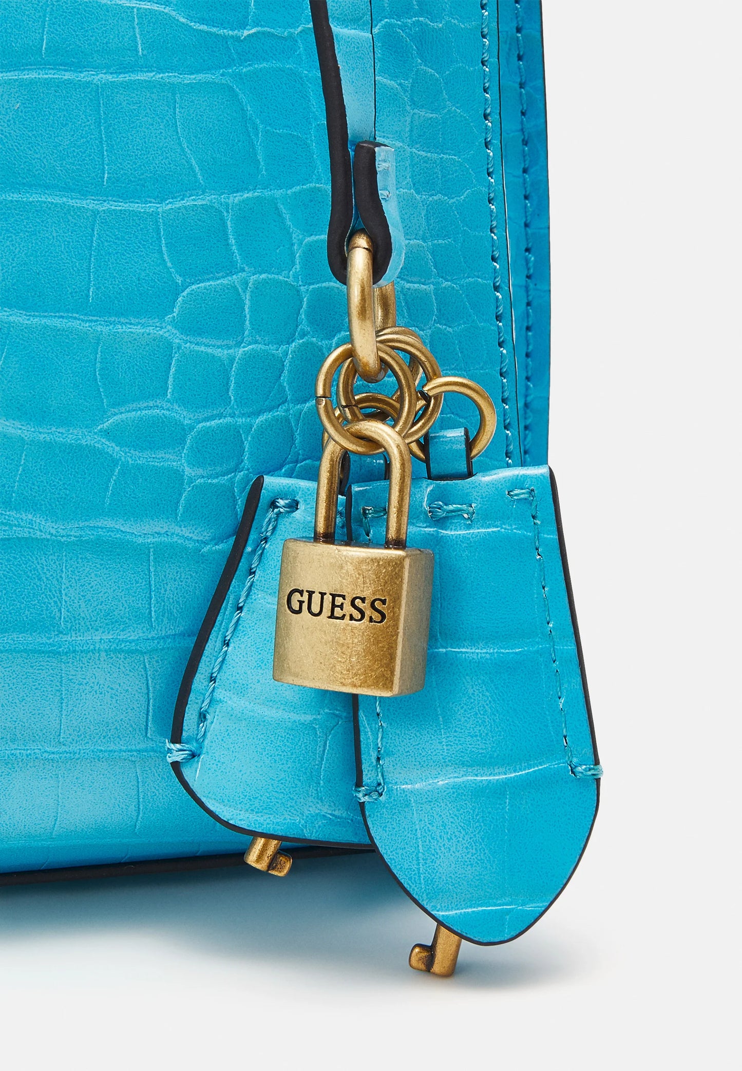 Guess Mini Katey Croc Satchel bag-Blue