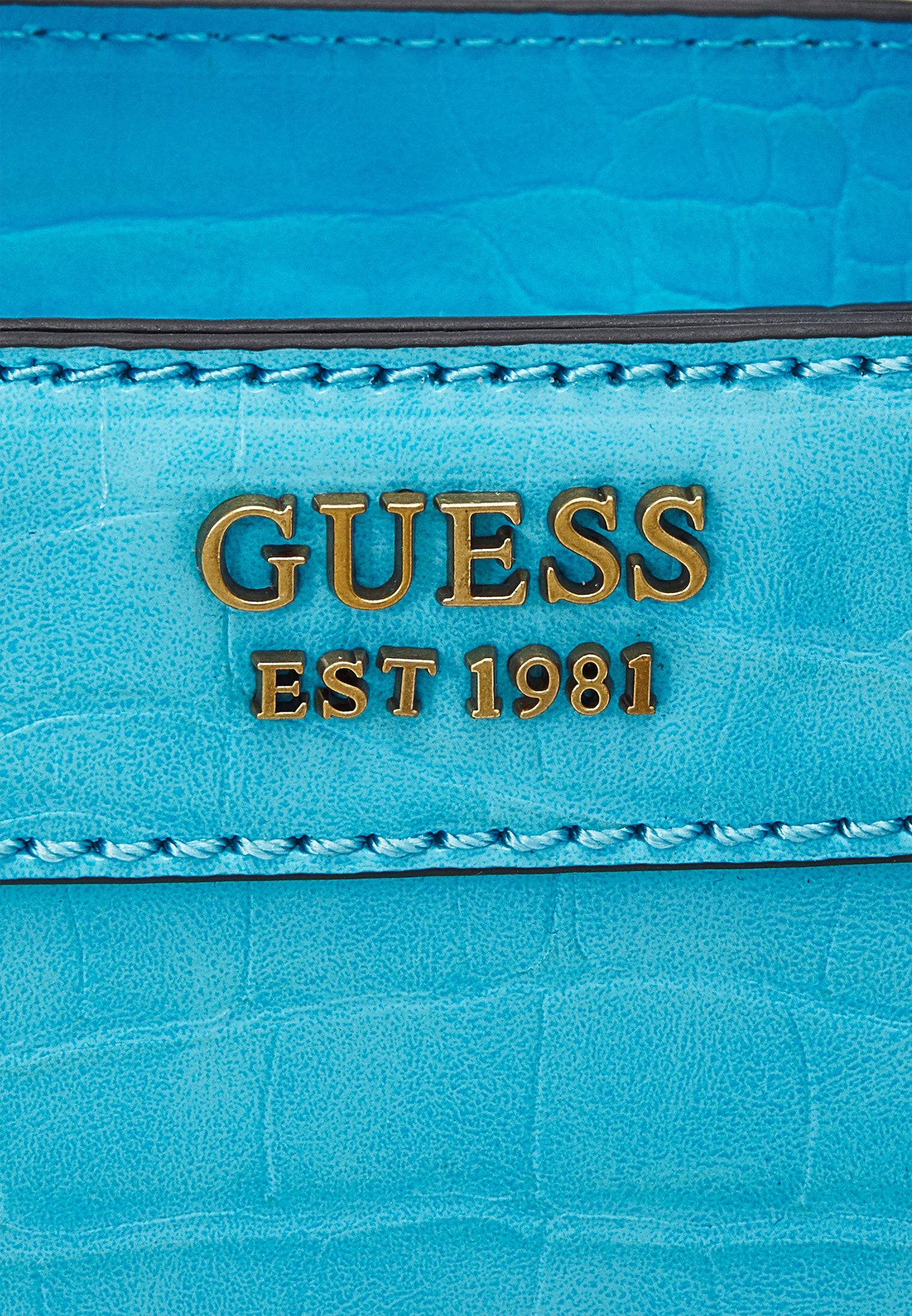 Guess Mini Katey Croc Satchel bag-Blue