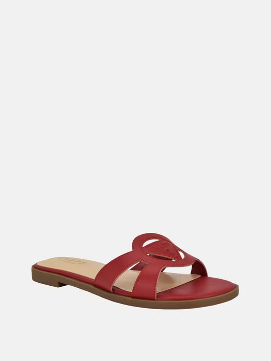Guess Mazzie Cutout Slippers-Red