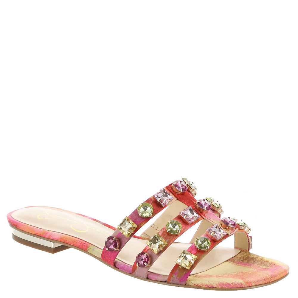 Jessica Simpson Detta Crystal Embellished Slippers-Multi