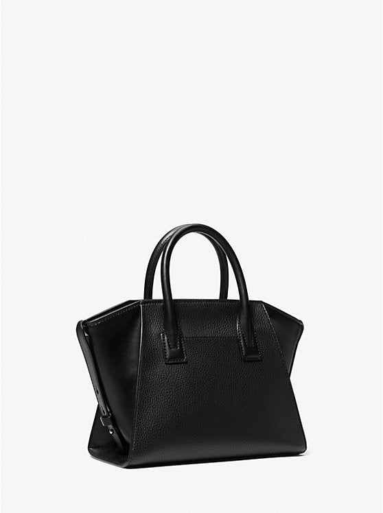 Michael Kors Avril MIDI Studded Patchwork and Signature Logo Satchel black
