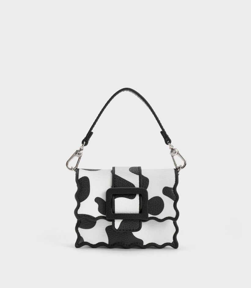 Charles & Keith Micro Waverly Scallop-Trim bag -Black