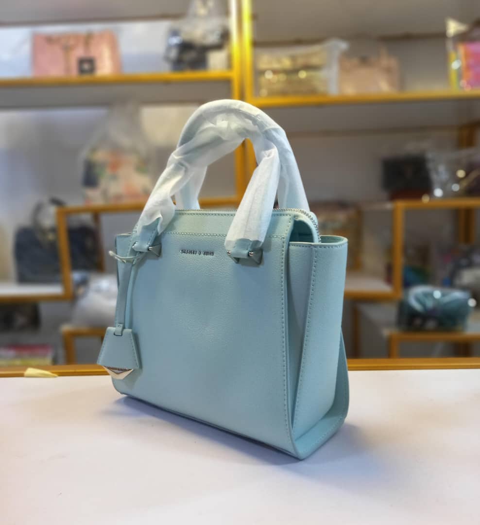 Charles & Keith Trapeze tote bag -Light blue