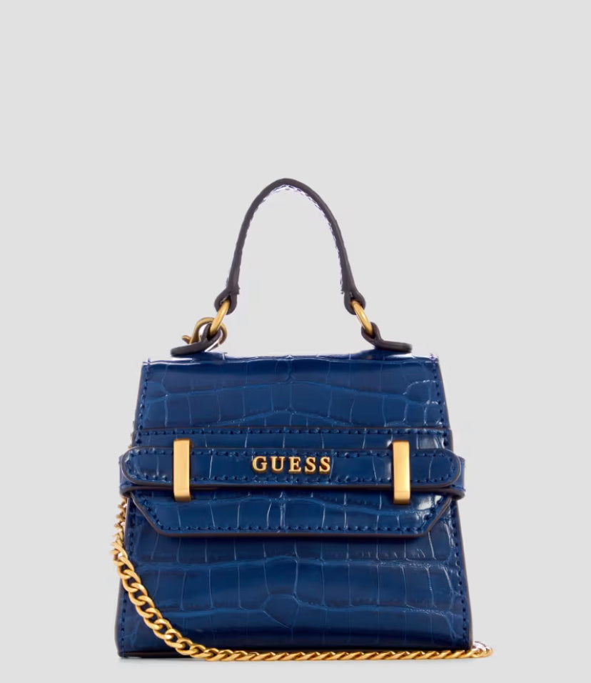 Guess Sestri Micro mini Croc crossbody bag -Blue