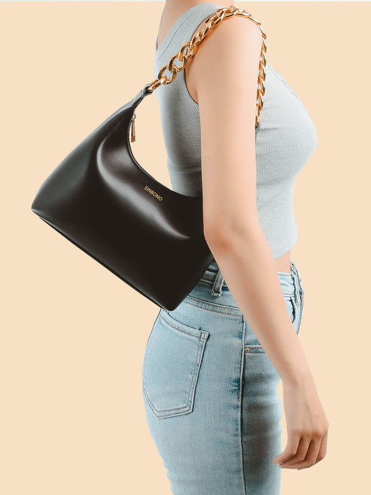 BOXED Sinbono Vienna Medium Top Handle Shoulder Bag - Black
