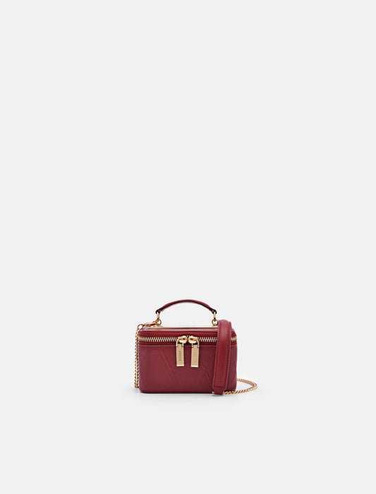 Pedro Ari leather Vanity bag -Wine