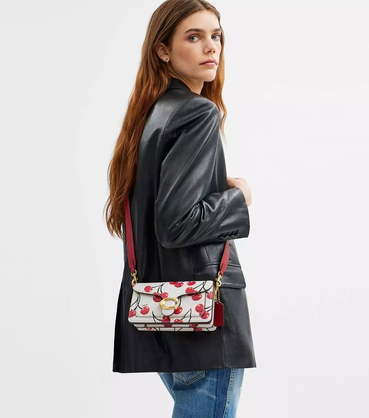 BOXED Coach Tabby 20 cherry print