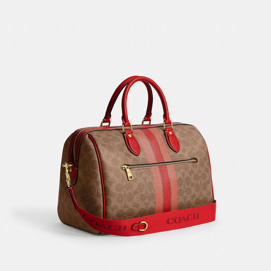 PREORDER Rowan Large Satchel Bag In Signature Canvas With Stripe