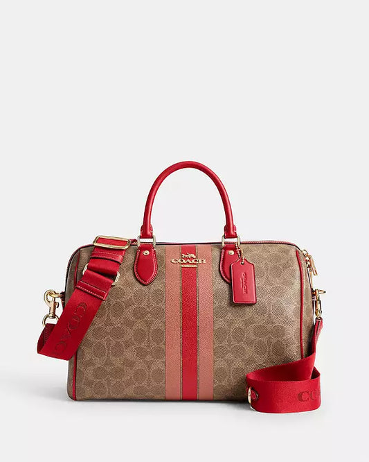 PREORDER Rowan Large Satchel Bag In Signature Canvas With Stripe