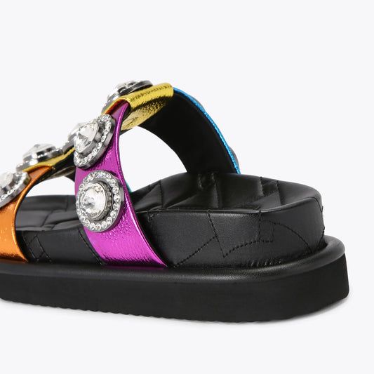 KG Orson crystal Slippers -Multi