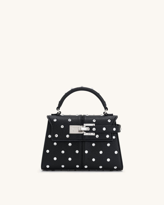 JW PEI Elise Artificial Crystal Top Handle Bag - Black