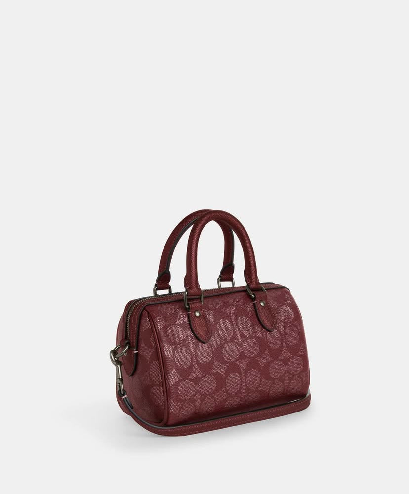 PREORDER Coach Boxed Mini rowan Satchel -Wine