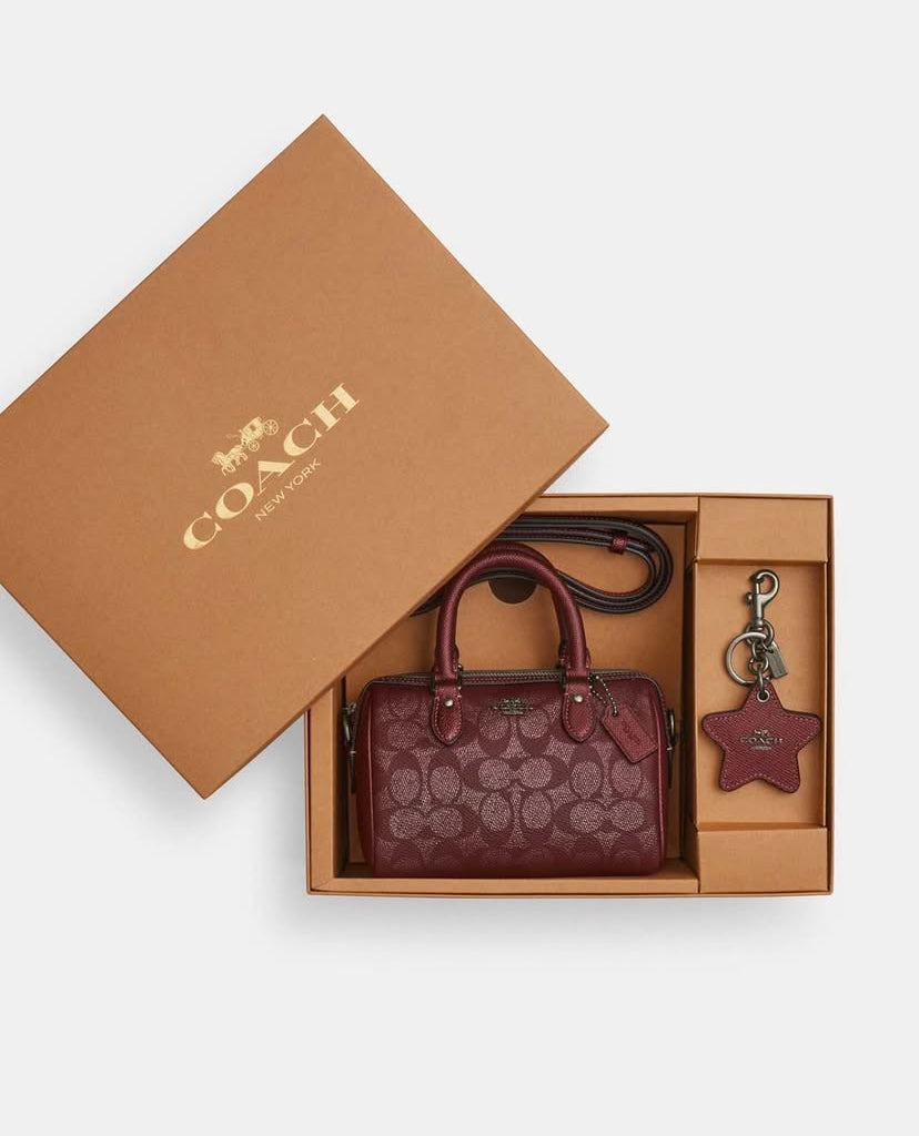 PREORDER Coach Boxed Mini rowan Satchel -Wine