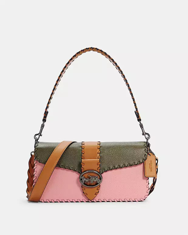 PREORDER Georgie Shoulder Bag In Colorblock With Whipstitch