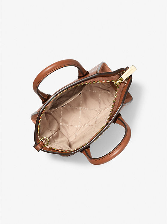 Michael kors Avril Mini leather and suede satchel -Brown
