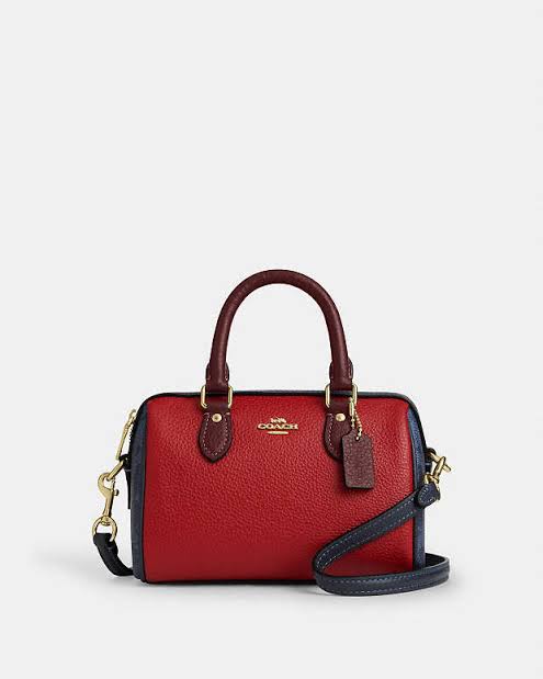 PREORDER Coach Mini Rowan crossbody bag  in signature color block -red