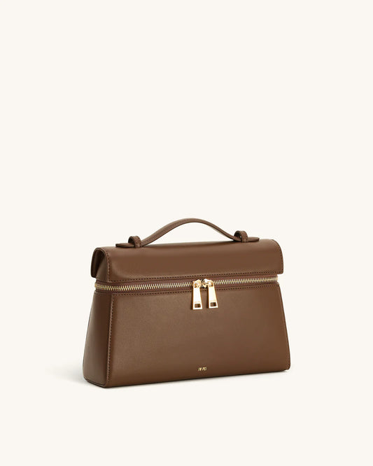 PREORDER BOXED JW PEI Thea Large Top Handle Bag - Mocha Brown