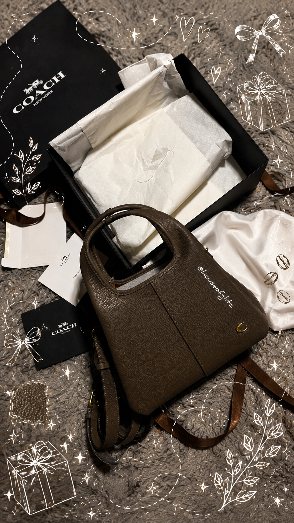 PREORDER BOXED COACH Lana Shoulder bag 23 -Dark Stone