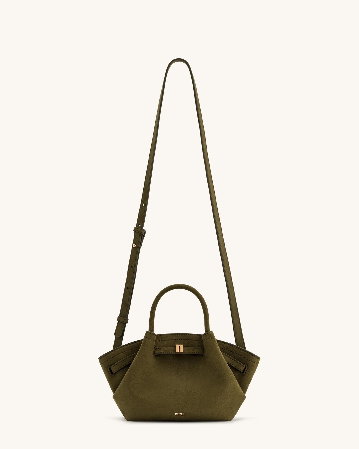 BOXED JW PEI Hana Mini Faux Suede tote bag -Dark Olive