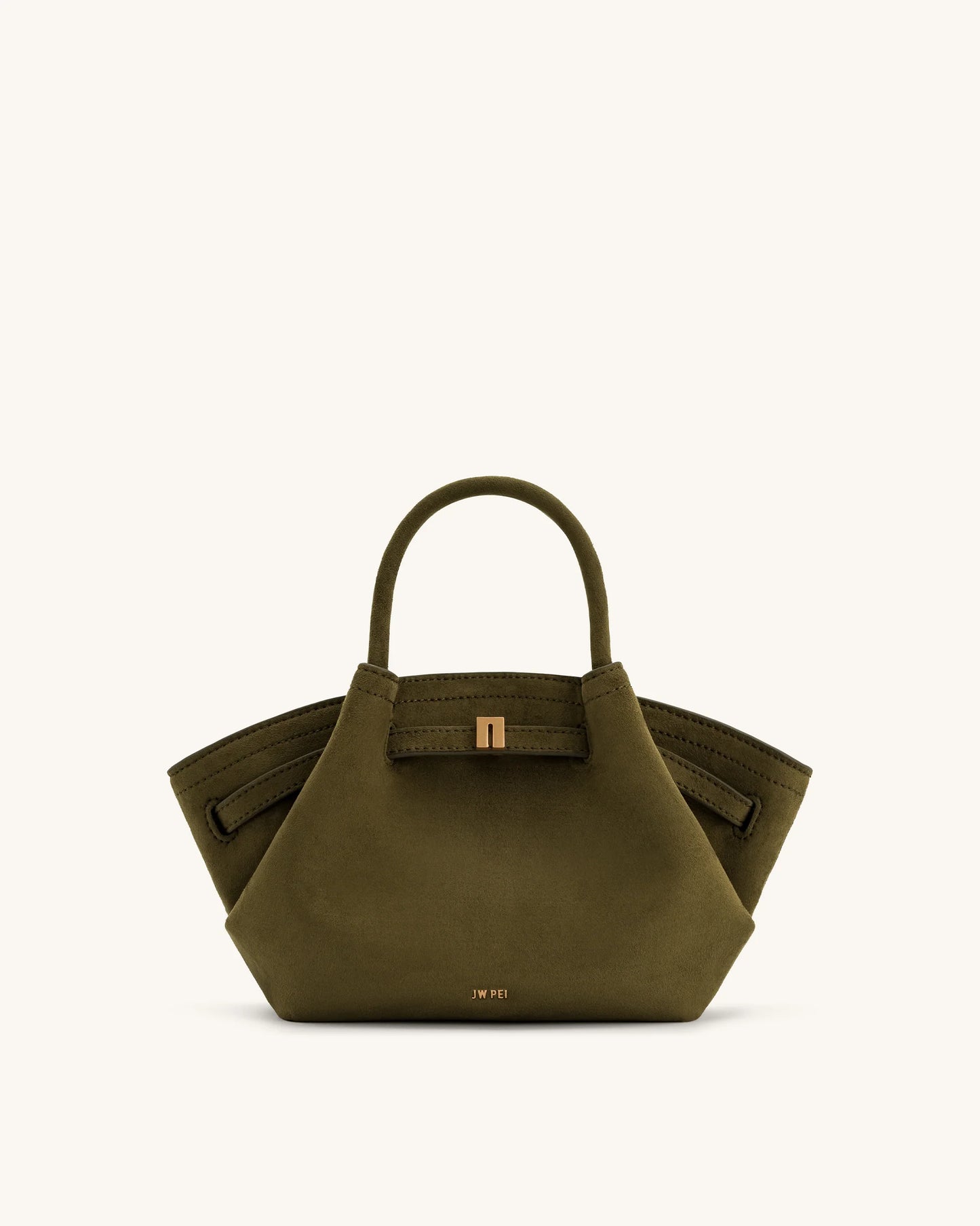 BOXED JW PEI Hana Mini Faux Suede tote bag -Dark Olive