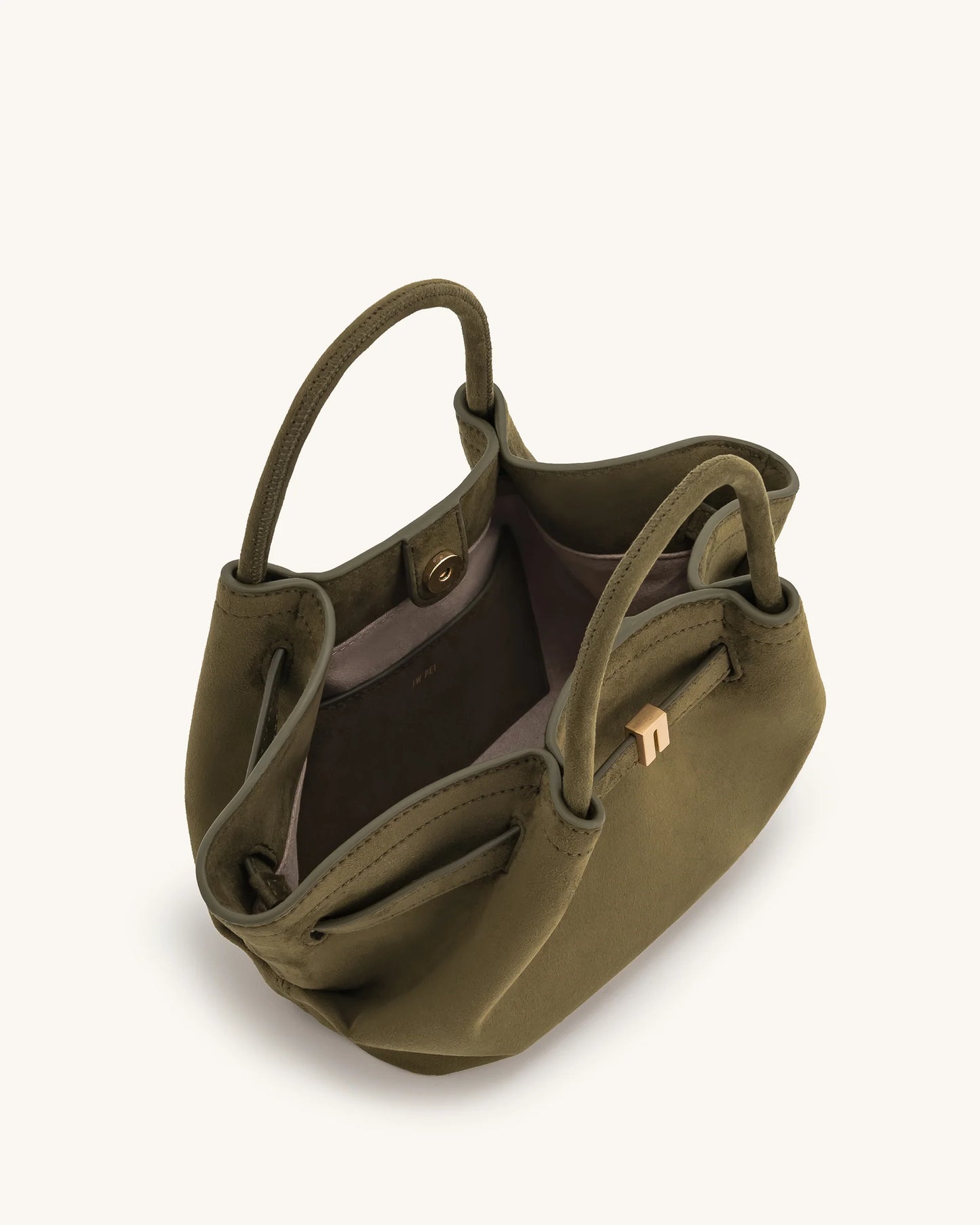 BOXED JW PEI Hana Mini Faux Suede tote bag -Dark Olive