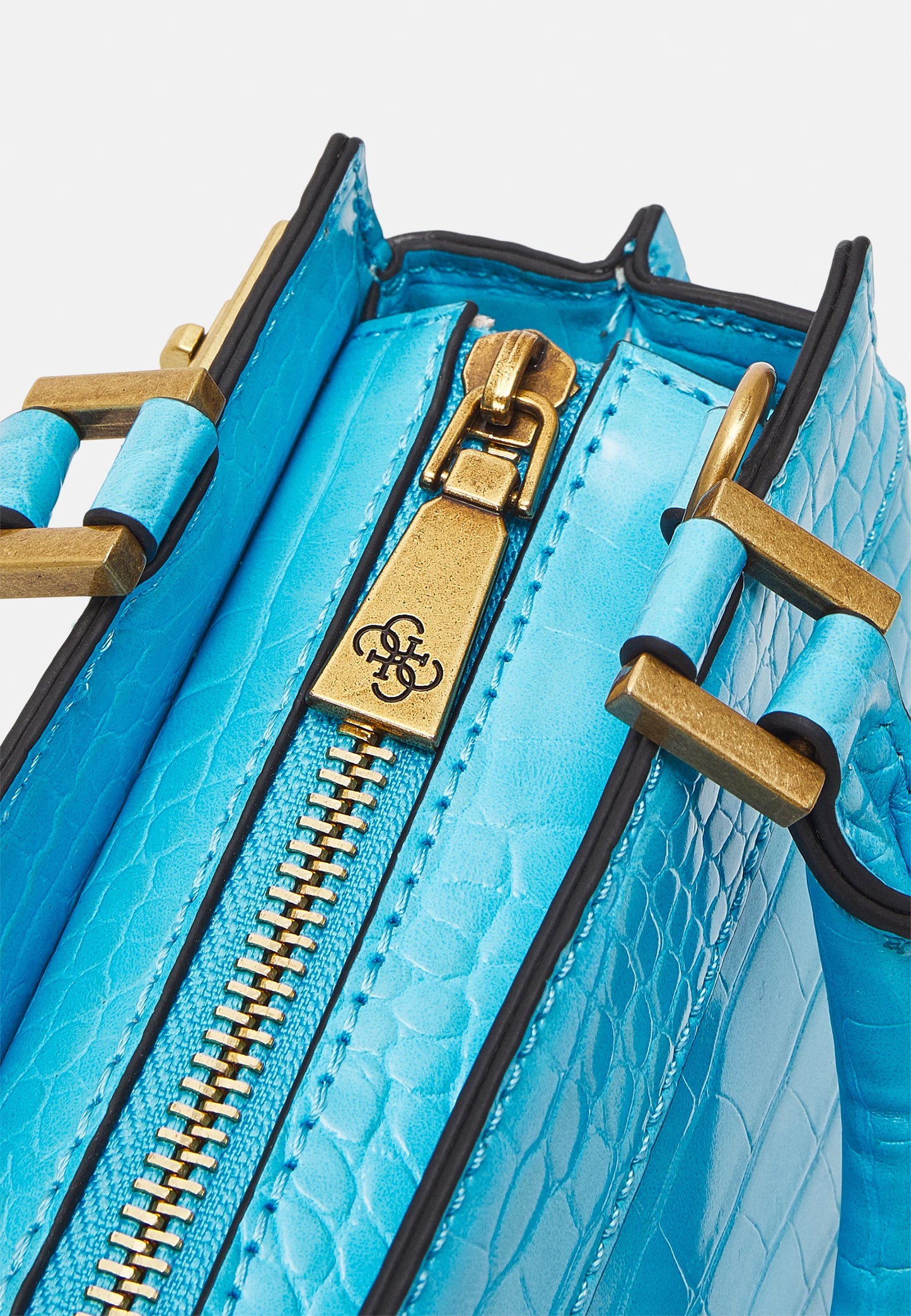 Guess Mini Katey Croc Satchel bag-Blue