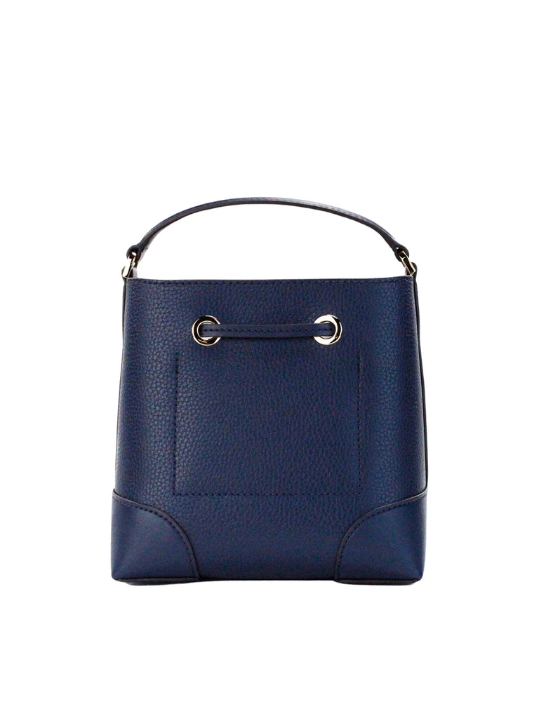 Michael Kors  Mercer Mini Pebbled Leather Bucket Bag-Navy