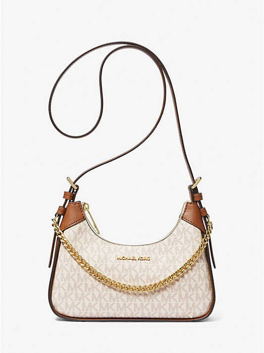 Michael Kors Wilma Mini Signature Logo Crossbody Bag-Vanilla