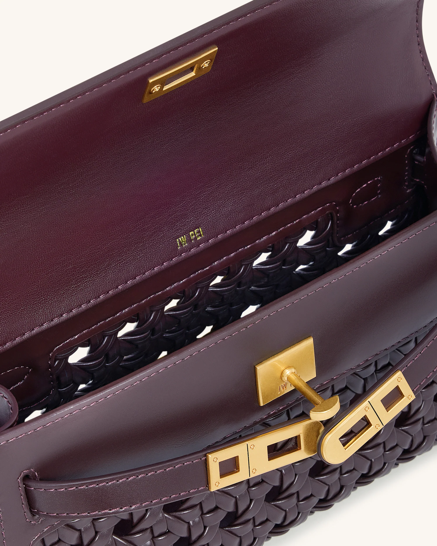BOXED JW PEI Noor Top Handle Bag - Dark Red