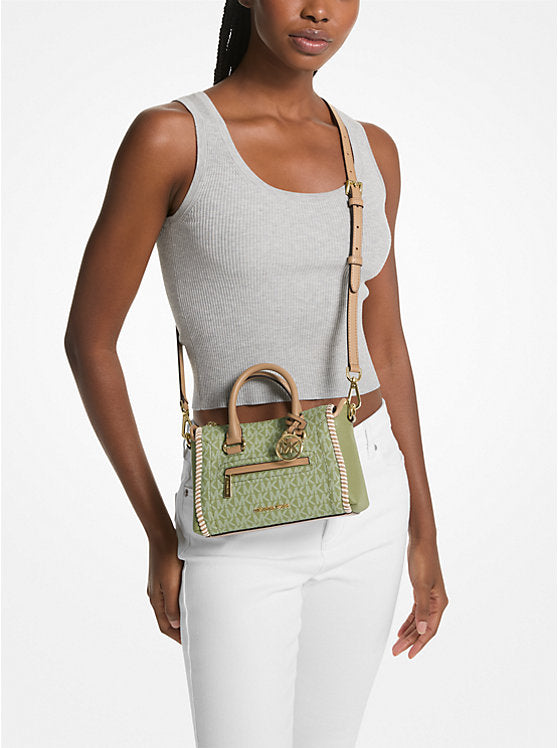 Michael Kors Carine Mini Signature Logo Satchel-Sage