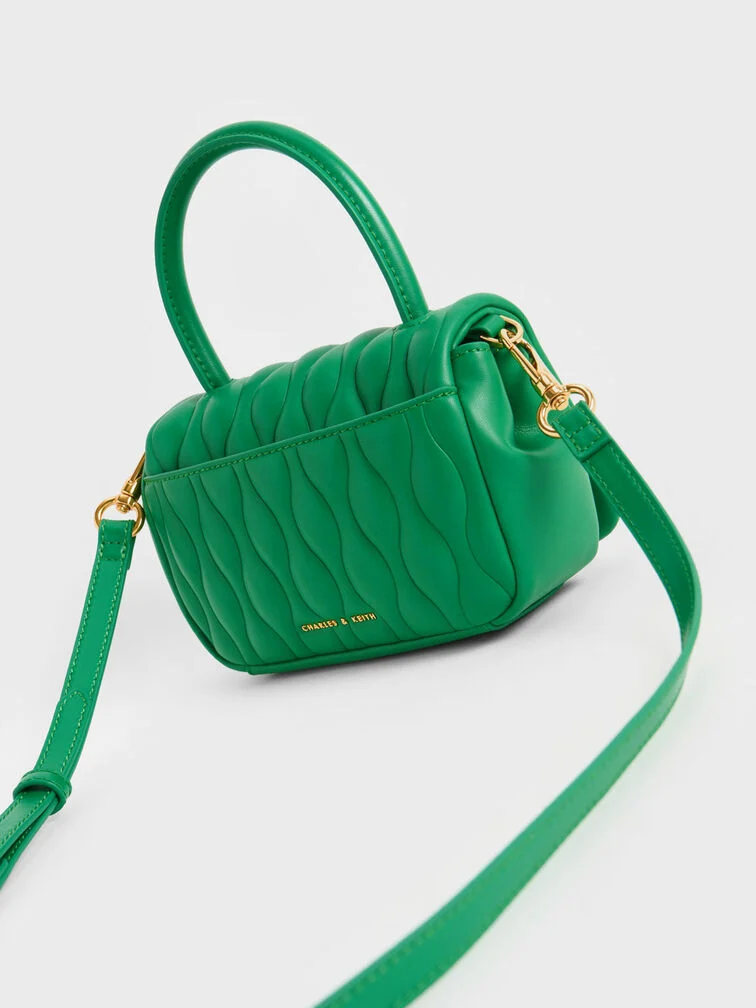 Charles & Keith Mini Iva Boxy Top Handle Bag - Green