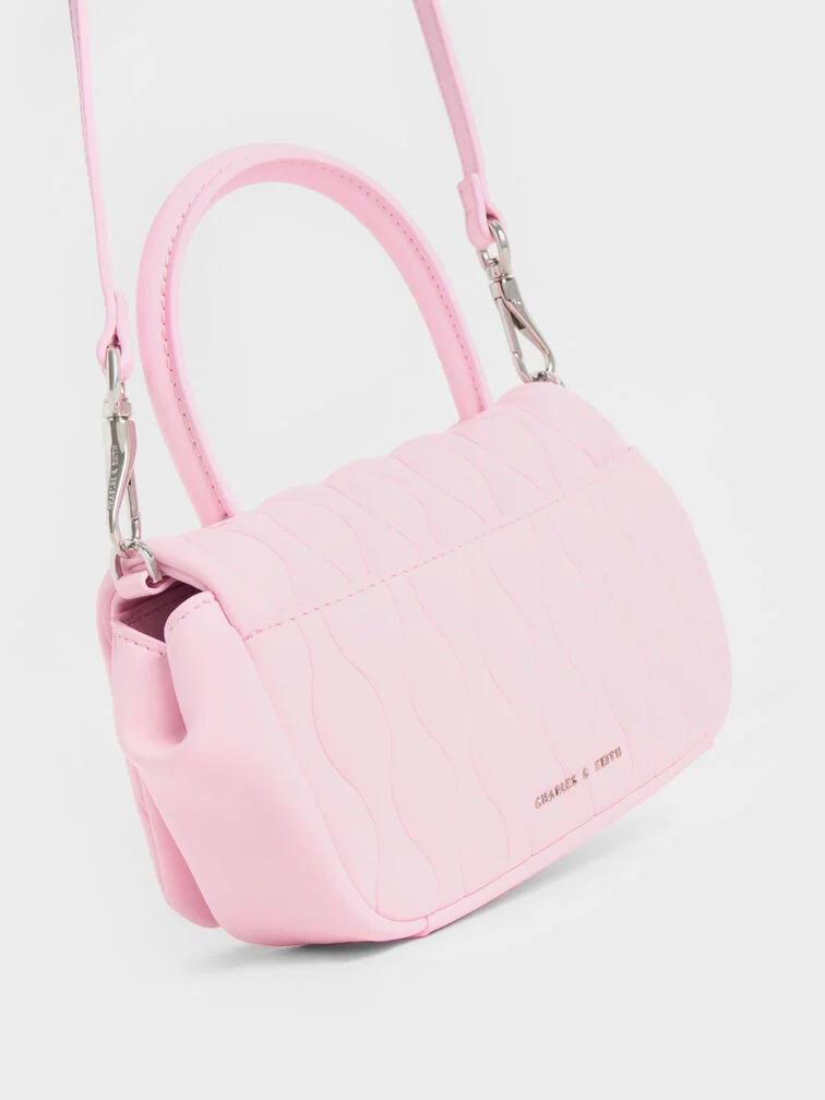 Charles & Keith Mini Iva Boxy Top Handle Bag - Pink