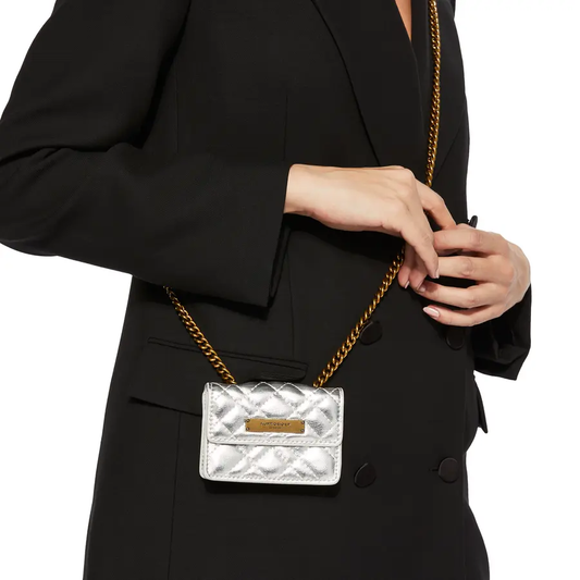 KG Micro Brixton plate crossbody bag-Silver