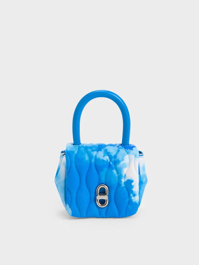 Charles & Keith Iva Padded Micro Mini Bag - Blue Multi