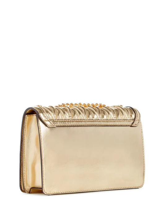 Guess Bleu Metallic Quilted Crossbody-gold