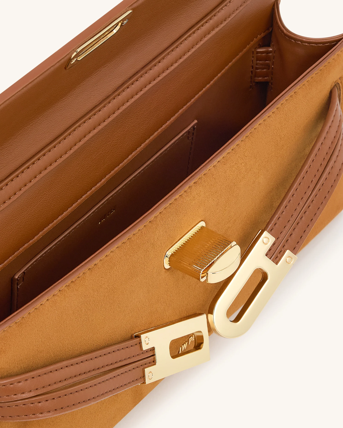 BOXED JW PEI Bria Faux Suede Structured Top Handle Bag - Brown