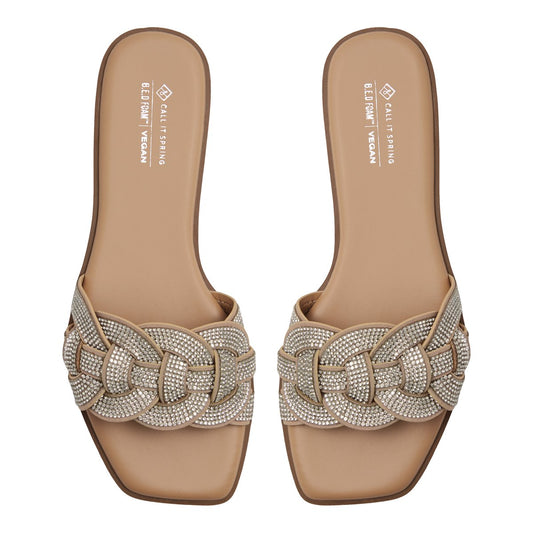 Call it Spring Melina Slippers -Studded Beige