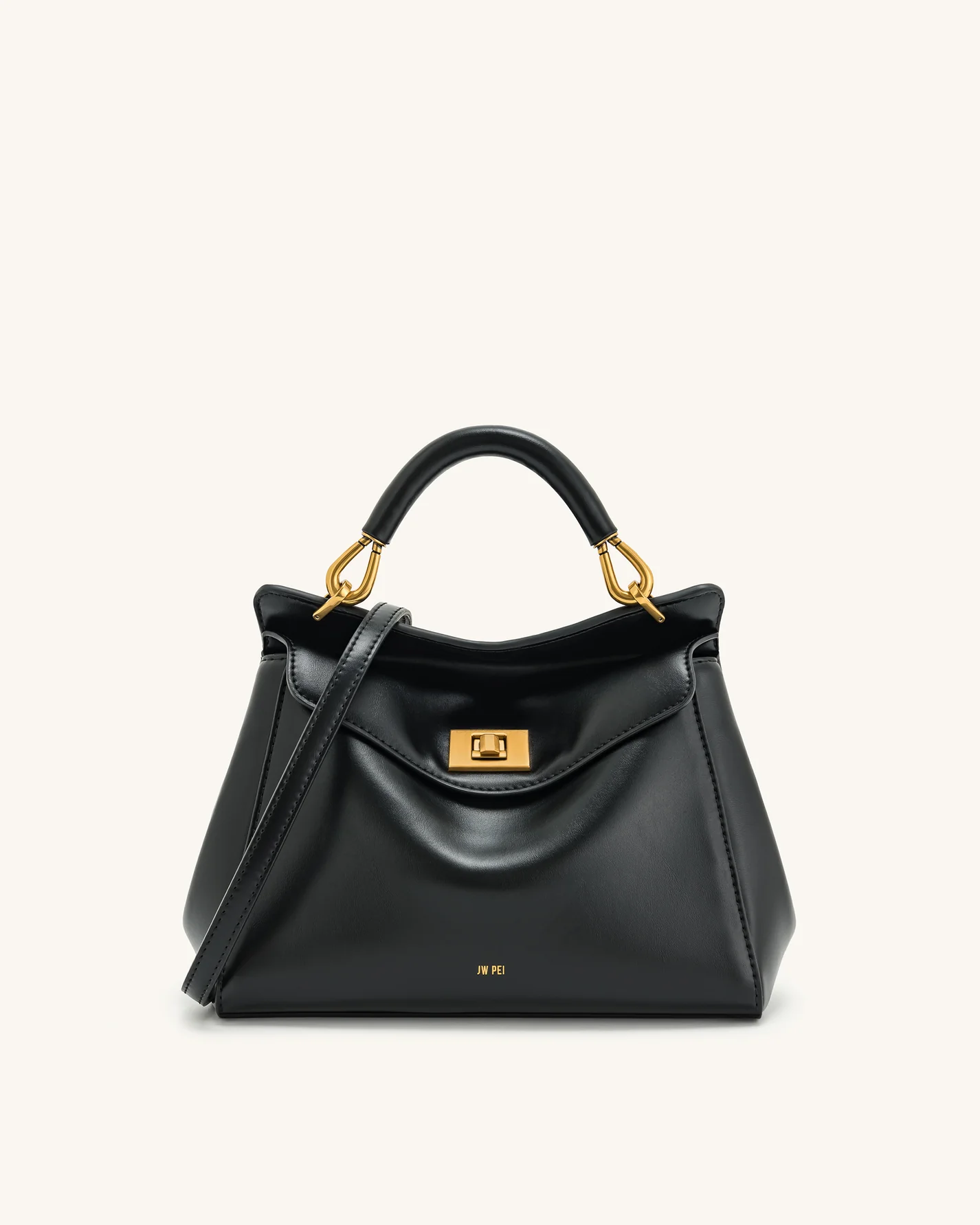 BOXED JW PEI MIDI Lucia Classic Top handle Bag-Black