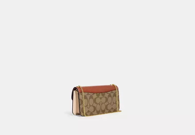 Morgan MINI Crossbody In Colorblock Signautre Canvas bag-Gold Multi