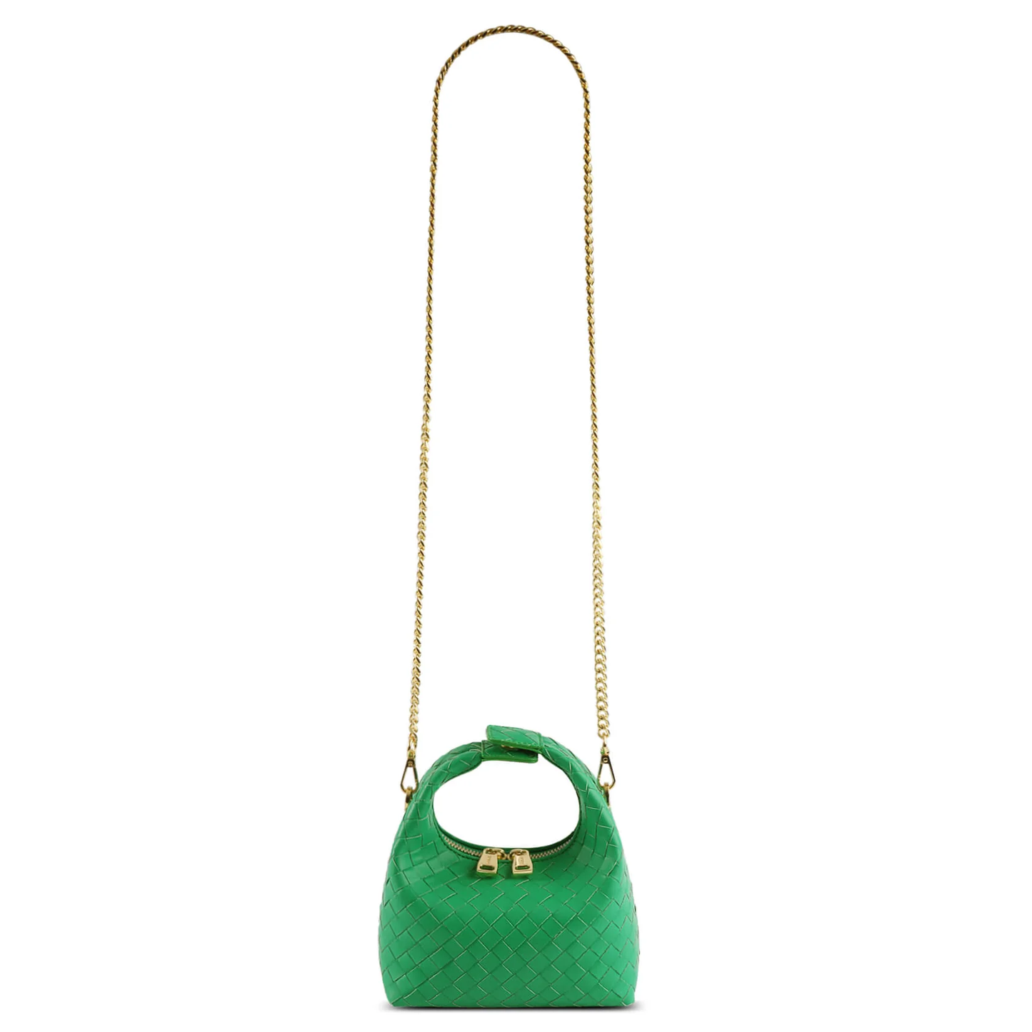 Sinbono Vienna Mini Top Handle Crossbody Bag - Green Braided