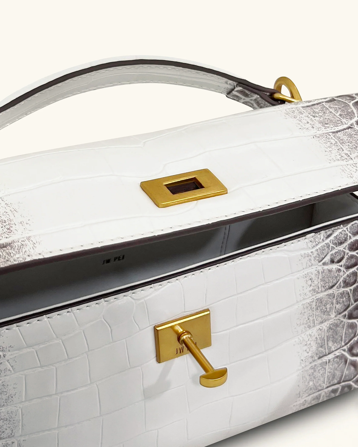 BOXED JWPEI Noor Top Handle Bag - White Croc