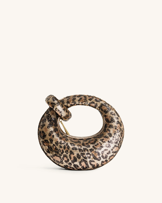 BOXED JW PEI Abacus top handle bag-Leopard Sequin