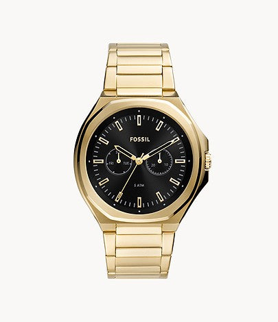 Fossil Male Evanston Multifunction Gold-Tone Stainless Steel Watch - Premium  from House of Glitz  - Just $80000.00! Shop now at House of Glitz 