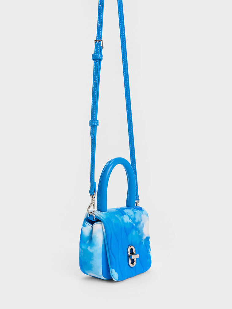 Charles & Keith Iva Padded Micro Mini Bag - Blue Multi